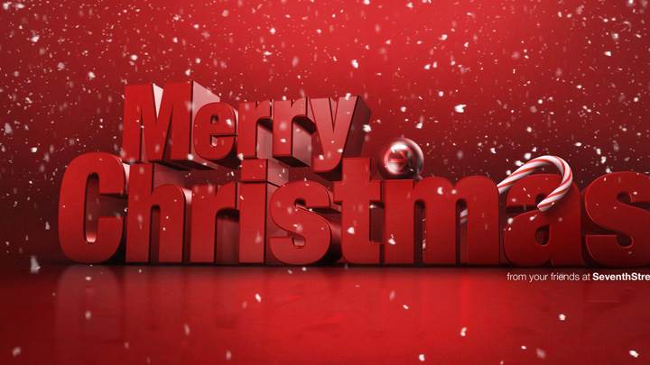 Merry Christmas And Red Background